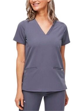 Figs Space Navy Casma Three-Pocket Scrub Top Size Large